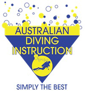 The logo from the Australian Diving Instruction scuba dive centre, Geelong.