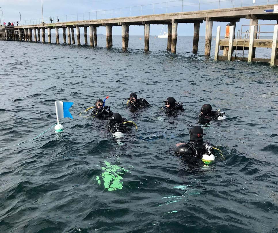 Students out on a learn to dive course with Dive and Dive , a dive centre from Melbourne, Australia.
