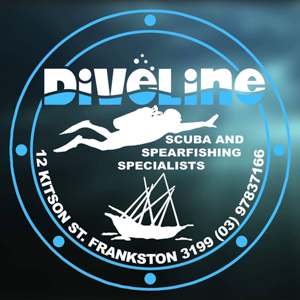 The logo of Diveline dive centre, Mornington Peninsula, Australia.