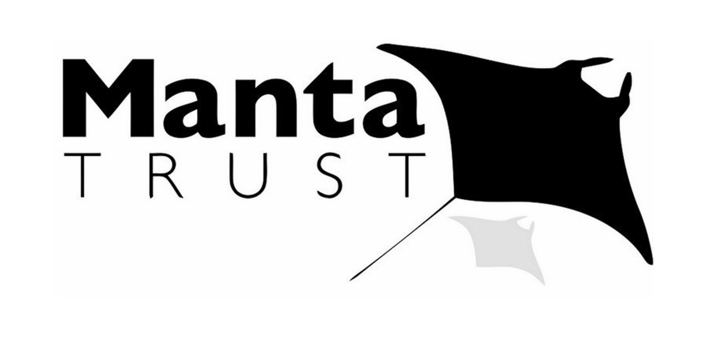 The Manta Trust logo, a not-for-profit UK based organisation that helps to protect & educate on the marine animal, the Manta Ray.